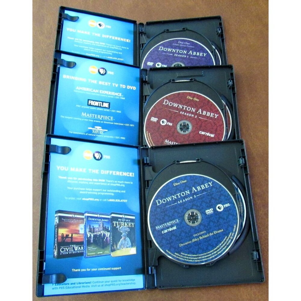 Lot of 3 Downton Abby Seasons 1 to 3 DVDs By PBS Original UK Edition - Picture 3 of 3